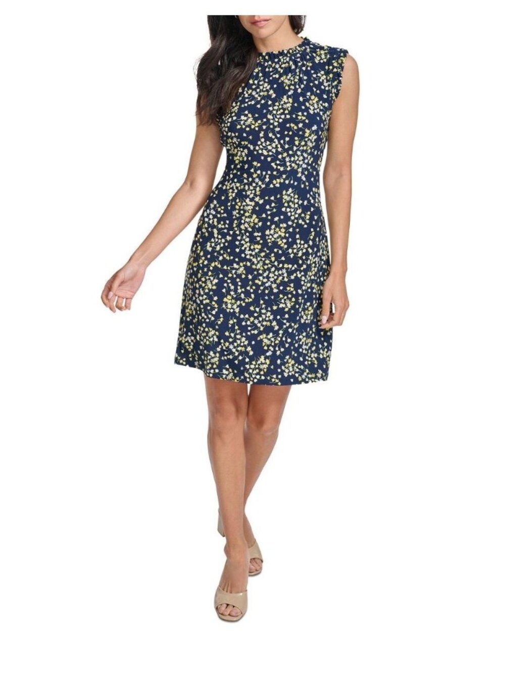 Tommy Hilfiger Women's Floral-Print Round-Neck Dress Mini Sleeveless Size 4